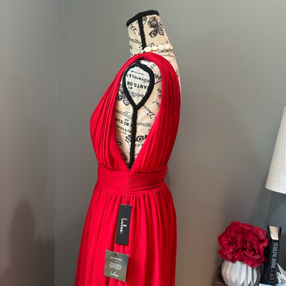 Lulu's Vibrant Red Backless Dress - Picture 6 of 13